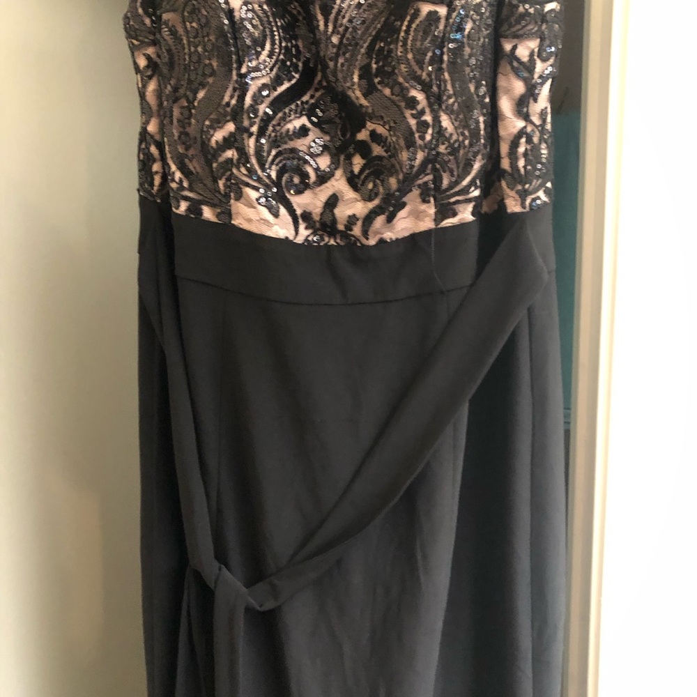 R&M Richards flour length black gown mix beige - Picture 3 of 8